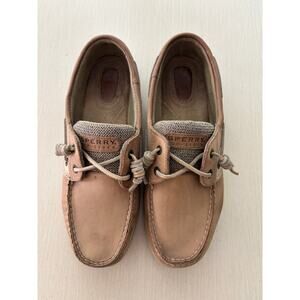 Sperry Top-Sider Men’s Tan Leather Moc Toe Casual Deck Boat Shoes Shoes Size 9